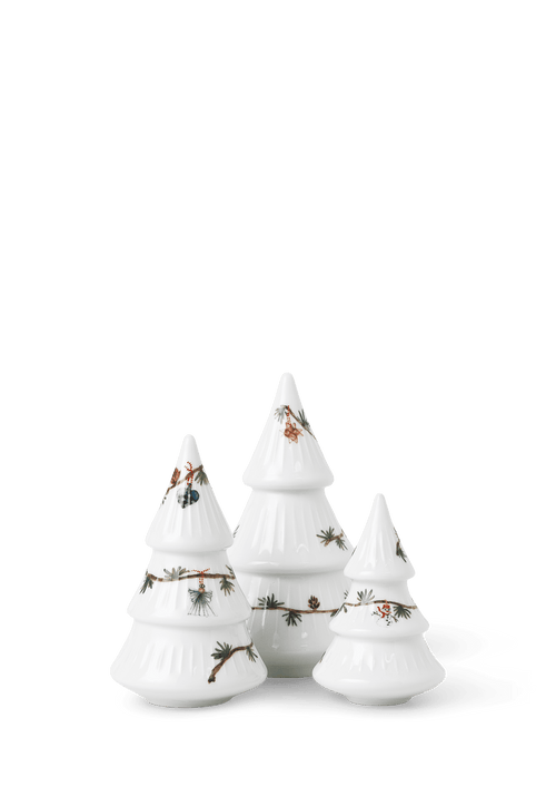 Hammershøi Christmas Set of Christmas trees white w. deco 3 pcs.