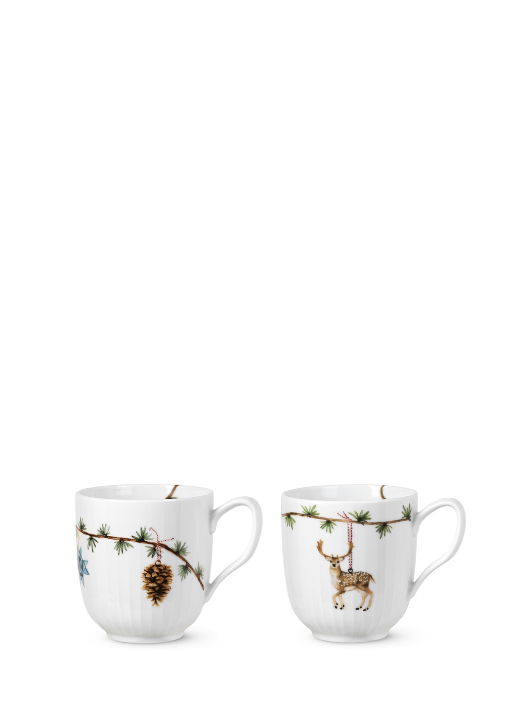 Hammershøi Christmas Mugs 2020 and 2021 set 33 cl white w. deco