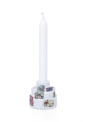 Hammershøi Christmas Gifts Candle holder Ø7.5 cm white w. deco