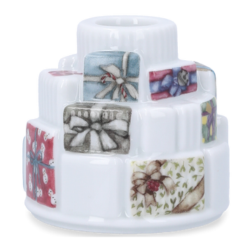Hammershøi Christmas Gifts Candle holder Ø7.5 cm white w. deco