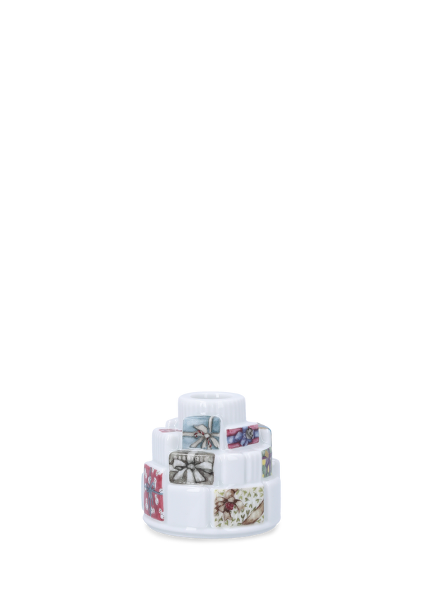 Hammershøi Christmas Gifts Candle holder Ø7.5 cm white w. deco