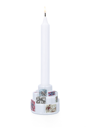 Hammershøi Christmas Gifts Candle holder Ø7.5 cm white w. deco