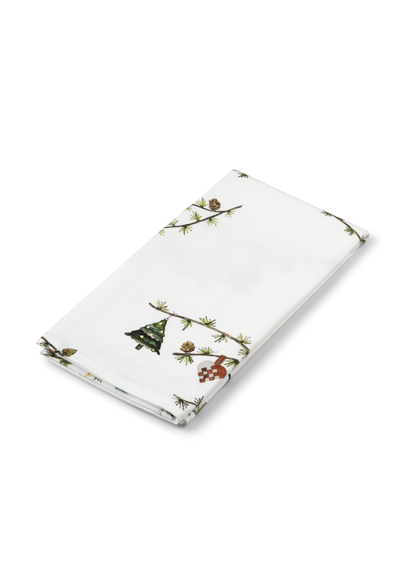 Hammershøi Christmas Napkin 45x45 cm white w. deco 4 pcs.