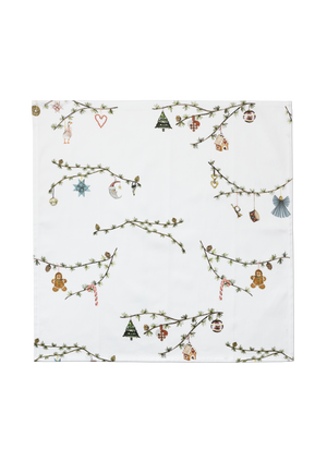 Hammershøi Christmas Napkin 45x45 cm white w. deco 4 pcs.