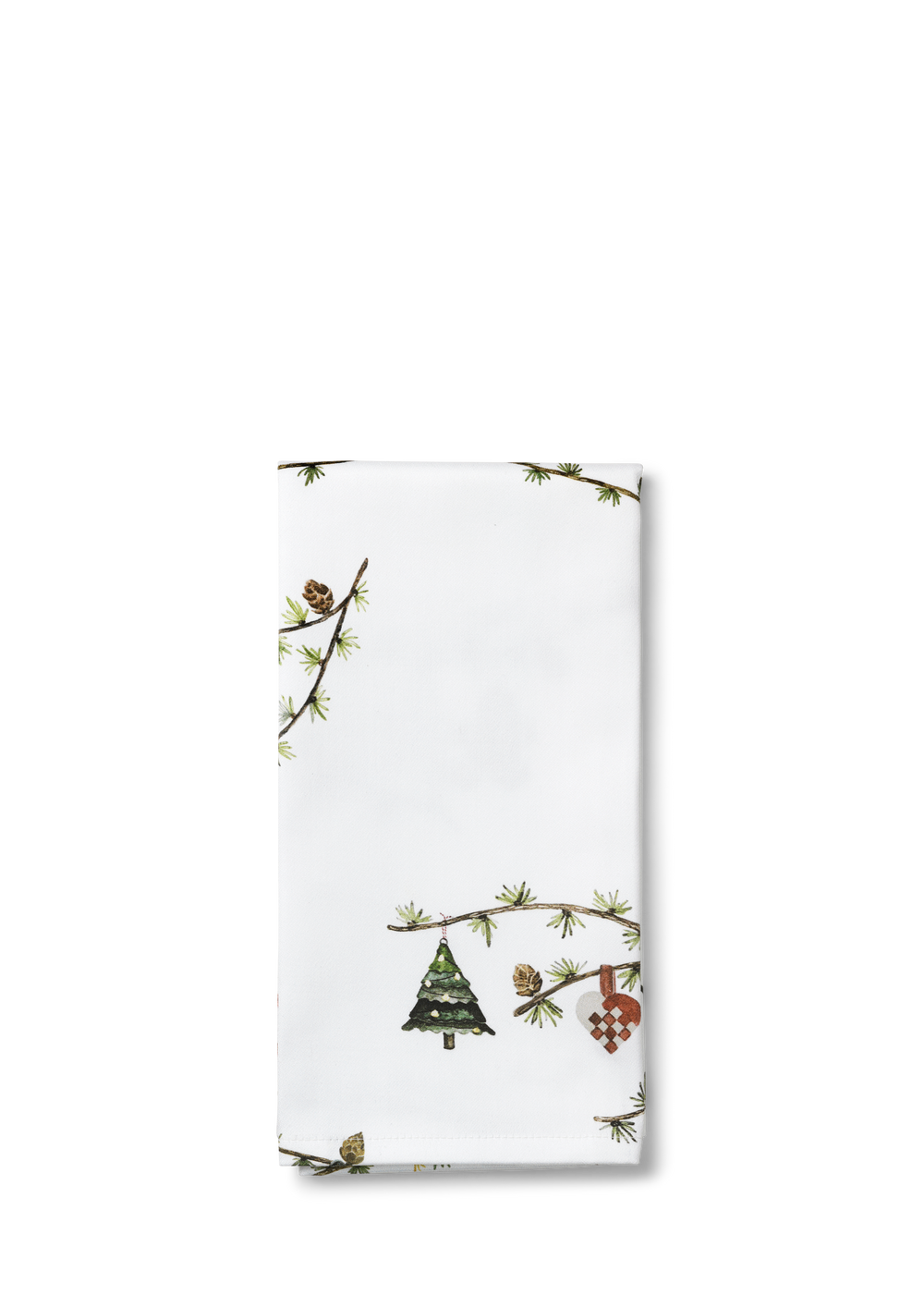 Hammershøi Christmas Napkin 45x45 cm white w. deco 4 pcs.