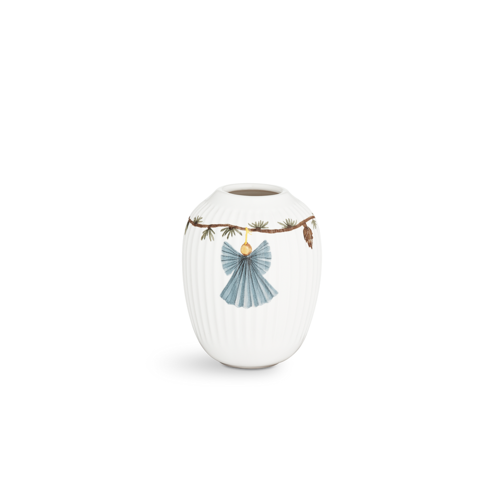 Hammershøi Christmas Vase H10.5 cm white w. deco