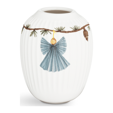 Hammershøi Christmas Vase H10.5 cm white w. deco