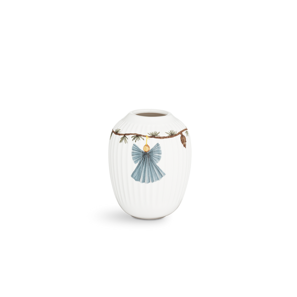 Hammershøi Christmas Vase H10.5 cm white w. deco