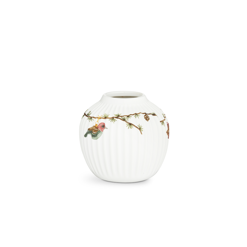 Hammershøi Christmas Vase H13 cm white w. deco