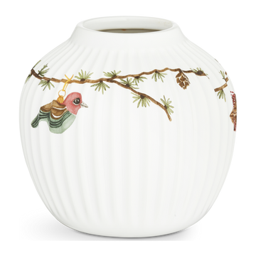 Hammershøi Christmas Vase H13 cm white w. deco