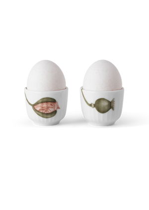 Hammershøi Poppy Egg cup Ø5 cm white w. deco 2 pcs.