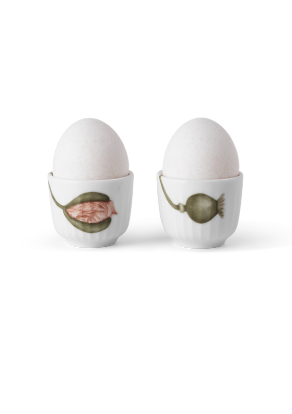 Hammershøi Poppy Egg cup Ø5 cm white w. deco 2 pcs.