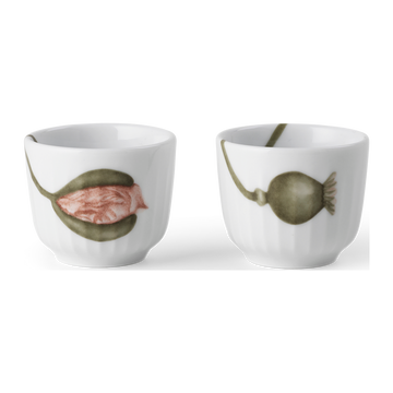 Hammershøi Poppy Egg cup Ø5 cm white w. deco 2 pcs.
