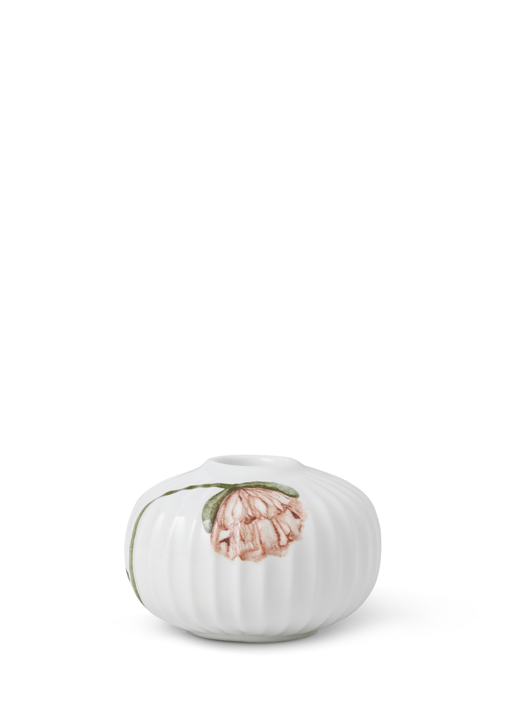 Hammershøi Poppy Candle holder round Ø7.5 cm white w. deco