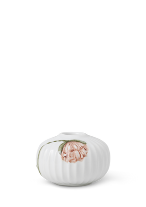 Hammershøi Poppy Candle holder round Ø7.5 cm white w. deco