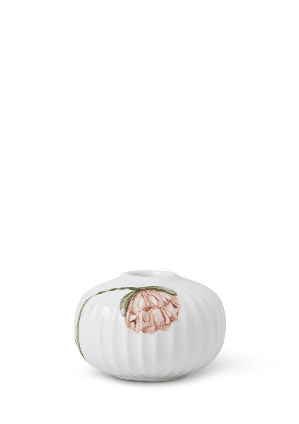 Hammershøi Poppy Candle holder round Ø7.5 cm white w. deco