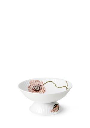 Hammershøi Poppy Bowl on stand Ø16 cm white w. deco