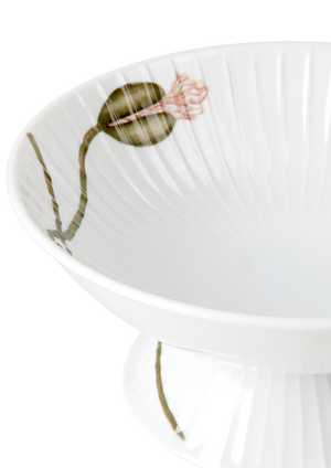 Hammershøi Poppy Bowl on stand Ø16 cm white w. deco