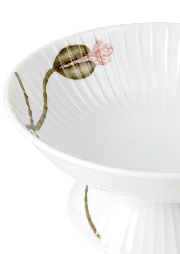 Hammershøi Poppy Bowl on stand Ø16 cm white w. deco