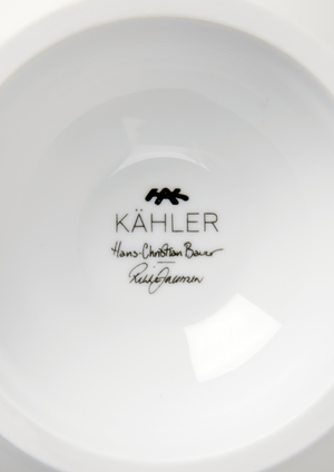 Hammershøi Poppy Bowl on stand Ø16 cm white w. deco