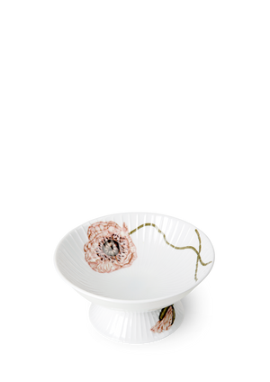 Hammershøi Poppy Bowl on stand Ø16 cm white w. deco