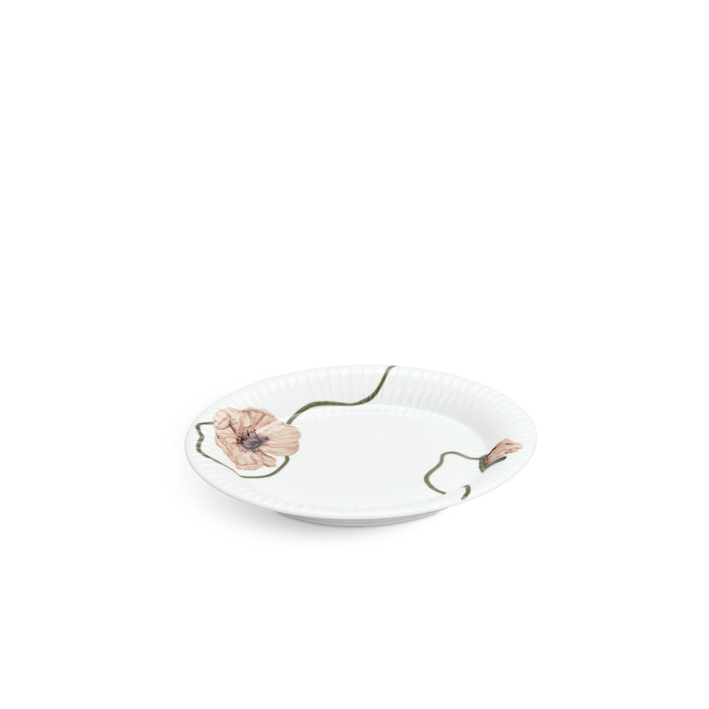 Hammershøi Poppy Plate Ø22 cm white w. deco
