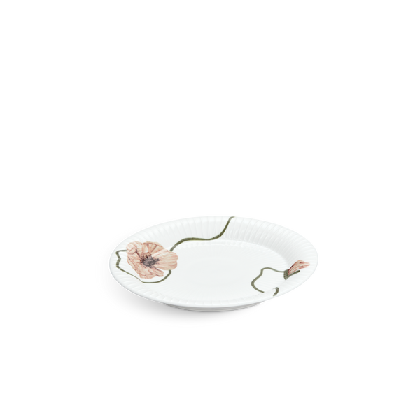 Hammershøi Poppy Plate Ø22 cm white w. deco
