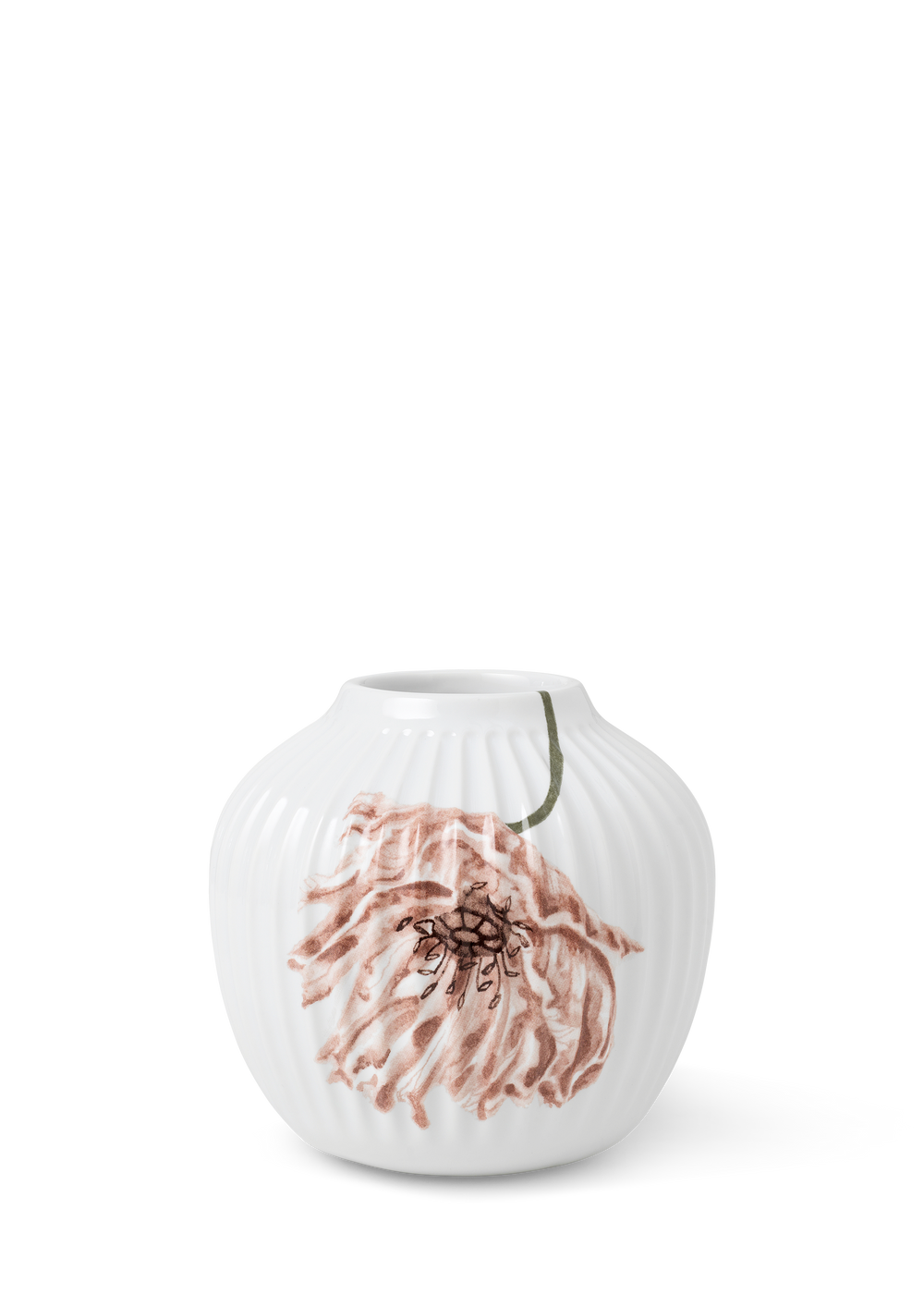 Hammershøi Poppy Vase H13 cm white w. deco