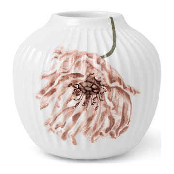 Hammershøi Poppy Vase H13 cm white w. deco