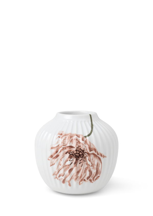 Hammershøi Poppy Vase H13 cm white w. deco