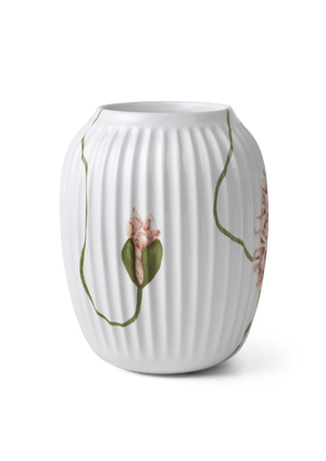 Hammershøi Poppy Vase H21 cm white w. deco