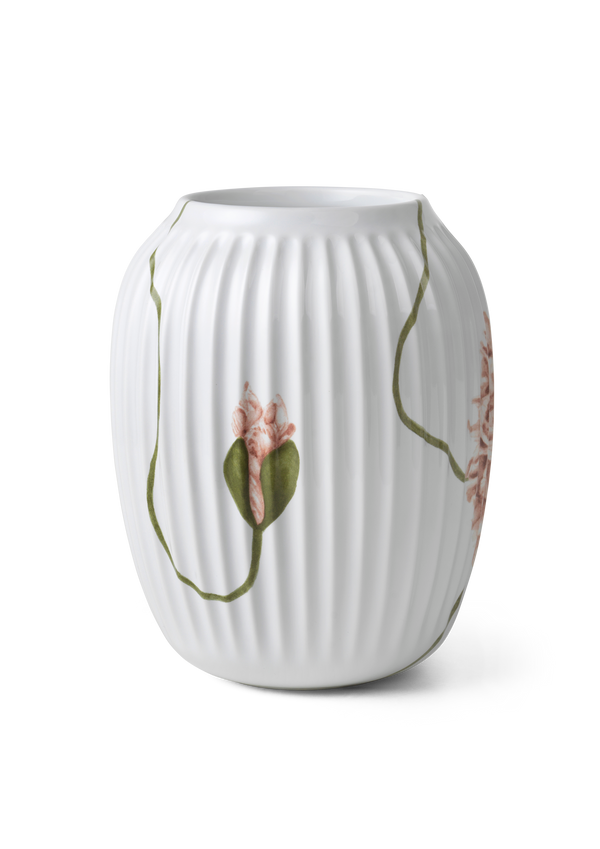 Hammershøi Poppy Vase H21 cm white w. deco
