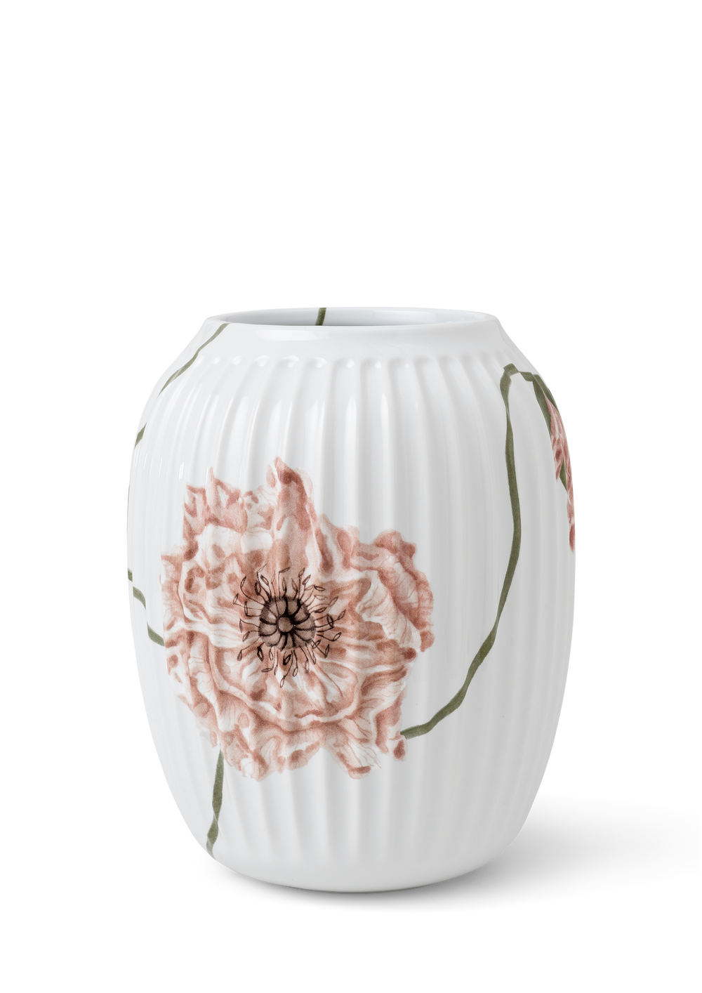 Hammershøi Poppy Vase H21 cm white w. deco