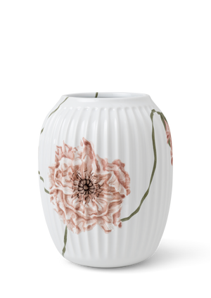 Hammershøi Poppy Vase H21 cm white w. deco
