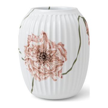 Hammershøi Poppy Vase H21 cm white w. deco