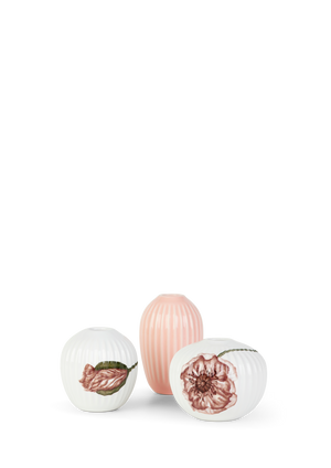 Hammershøi Poppy Vase miniature white w. deco 3 pcs.