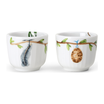 Hammershøi Spring Egg cup Ø5 cm white w. deco 2 pcs.