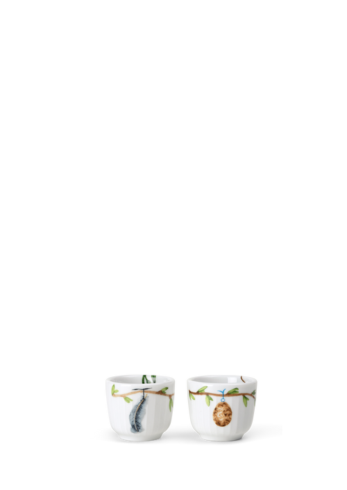 Hammershøi Spring Egg cup Ø5 cm white w. deco 2 pcs.