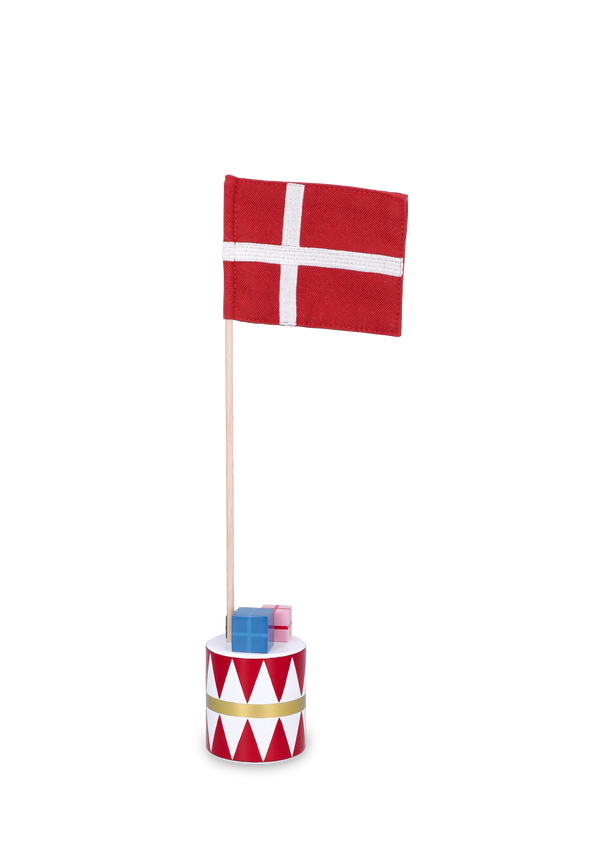 Table flag Danish H30 cm red/white