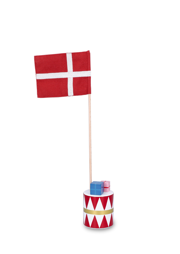 Table flag Danish H30 cm red/white