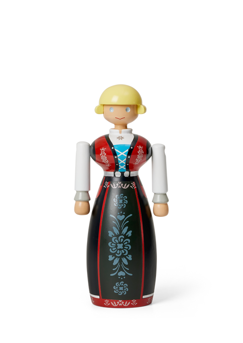 Norwegian Bunad Woman H18 cm black/red/white