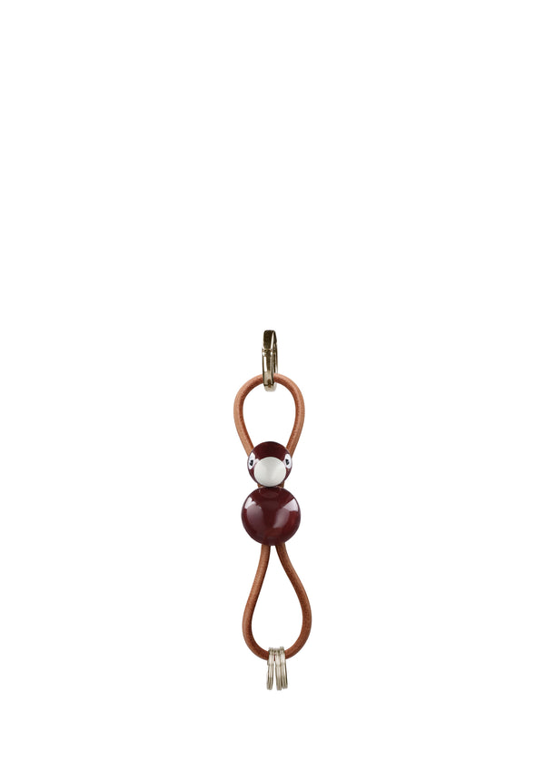 Bird Keychain with Natural Leather Strap