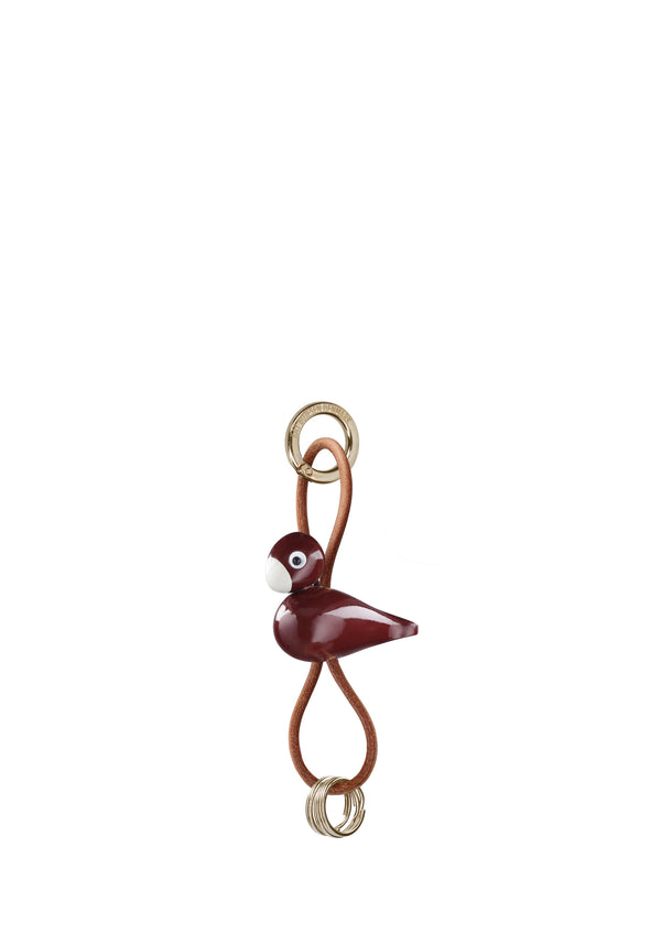 Bird Keychain with Natural Leather Strap