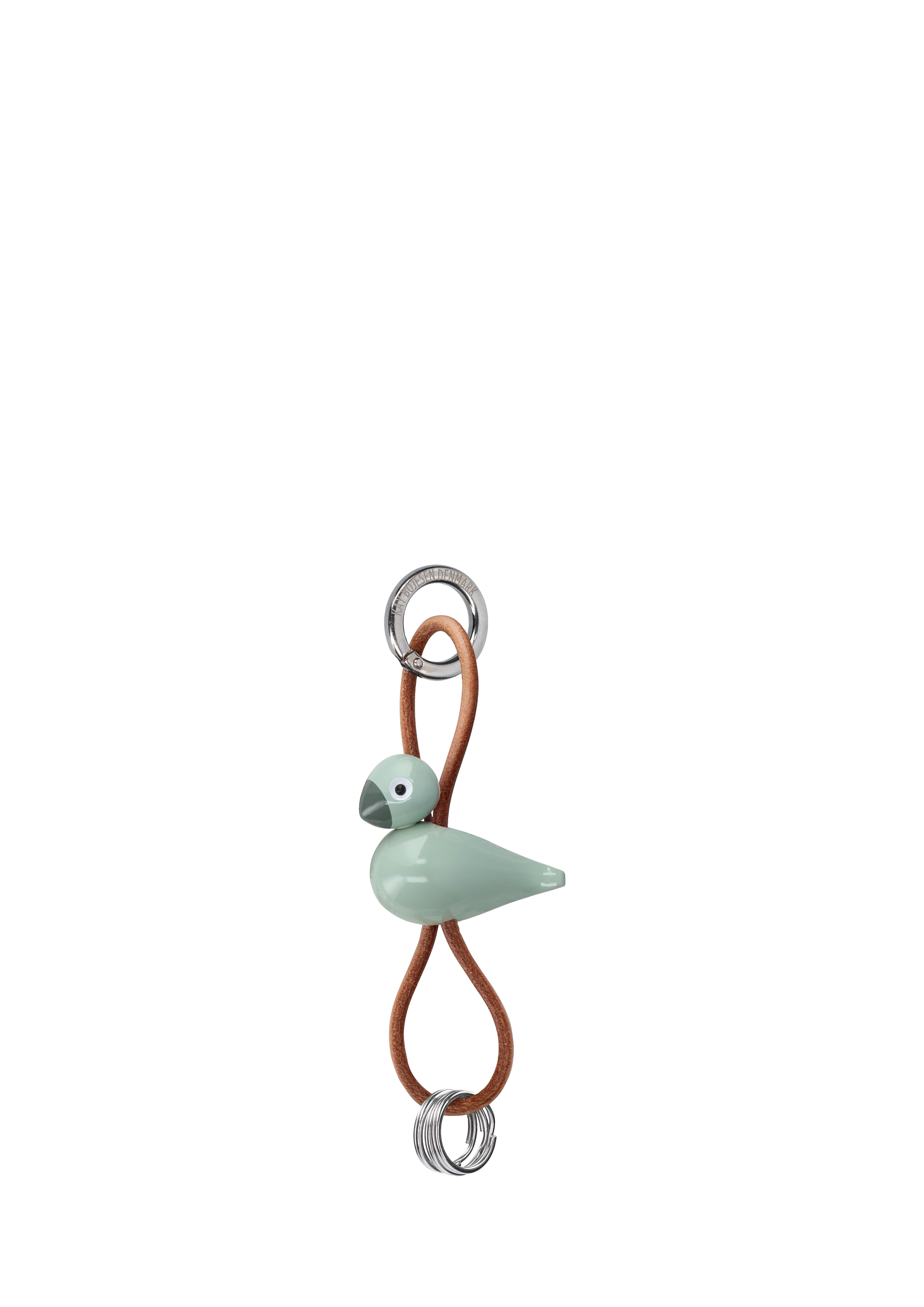 Kay Bojesen – Bird silver metal Keychain with Natural Leather