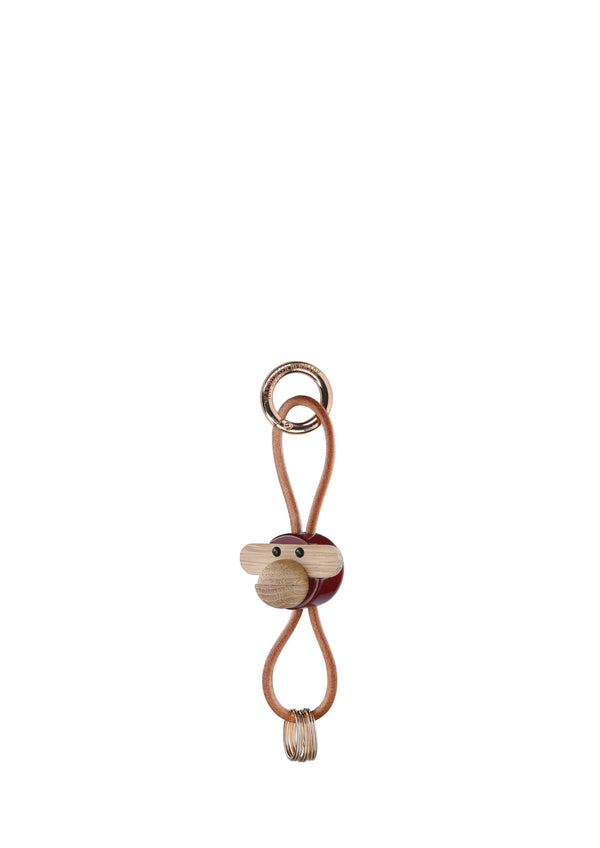 Monkey Keychain with Natural Leather Strap