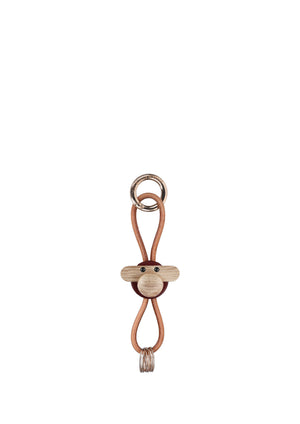 Monkey Keychain with Natural Leather Strap