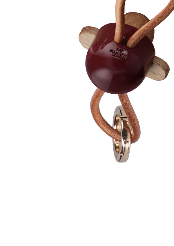 Monkey Keychain with Natural Leather Strap