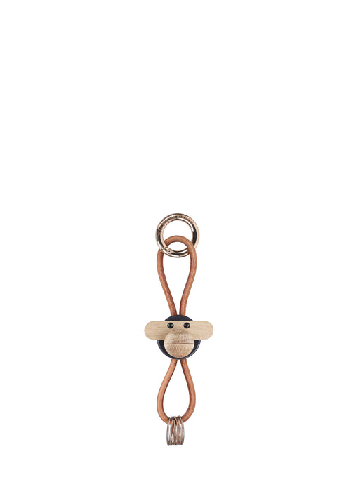 Monkey Keychain with Natural Leather Strap