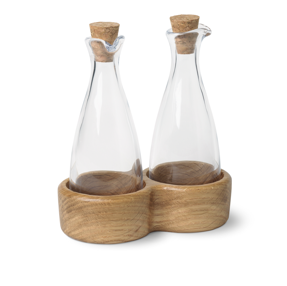 Menageri Oil and vinegar bottle H15 cm oak