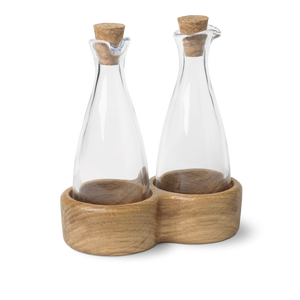 Menageri Oil and vinegar bottle H15 cm oak